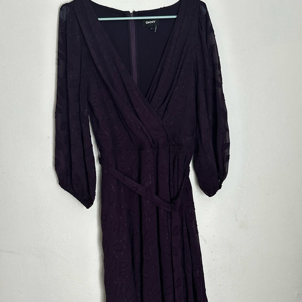 High low sheer belted dress